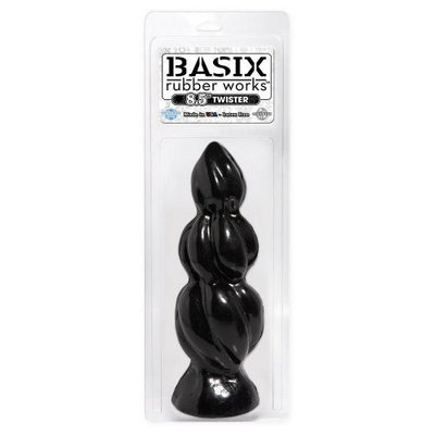 Basix Rubber Works 8.5-Inch Twister Dong, Black