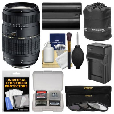 Tamron 70-300mm f/4-5.6 Di LD Macro 1:2 Zoom Lens with NP-FM500H Battery & Charger + 3 Filters + Lens + Kit for Sony Alpha DSLR SLR-A57, A58, A65, A77 II, A99 Cameras
