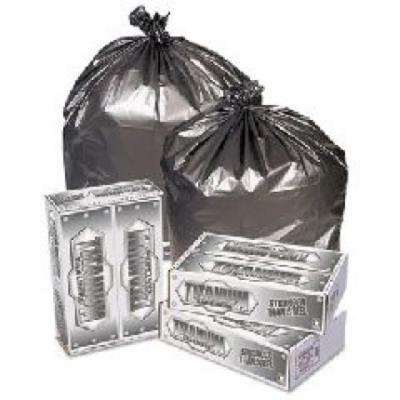 Titanium Low-Density Can Liners, 20-30 gal, 1.5 mil, 30 x 37, Silver
