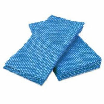 Durable Foodservice Towels, Rayon/Polyester, Blue/White, 12 x 24
