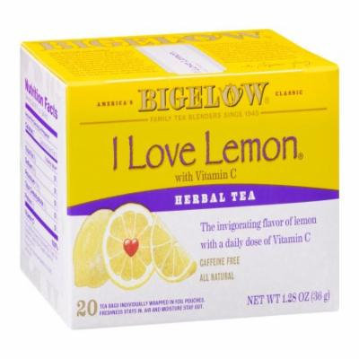 Bigelow I love Lemon Herbal Tea Bags, 20 CT (Pack of 6)