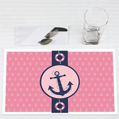 Ahoy - Nautical Girl - Party Placemats - Set of 12