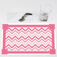 Chevron Pink - Party Placemats - Set of 12