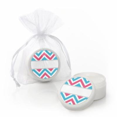 Chevron Gender Reveal - Lip Balm Baby Shower Favors (Set of 12)