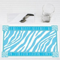 Blue Zebra - Party Placemats - Set of 12
