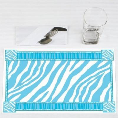 Blue Zebra - Party Placemats - Set of 12