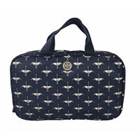 Tory Burch Printed Nylon Hanging Travel Cosmetic Case, Tory Navy