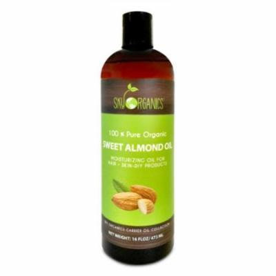 Sweet Almond Oil by Sky Organics 16oz-100% Pure Cold-Pressed, Organic Almond Oil
