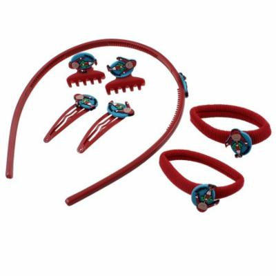Spring Hair Claw Plastic Hairband Metal Clip Stretchy Ponytail Holder Set