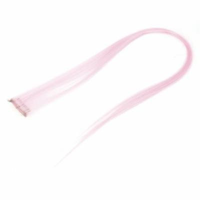 Costume Play Pink Straight Hair Clip Wig Hairpiece Oranment 22