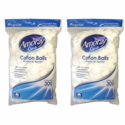 Amoray Care Cotton Balls, 100% Cotton - Pack Of 600 + FREE SHIPPING!