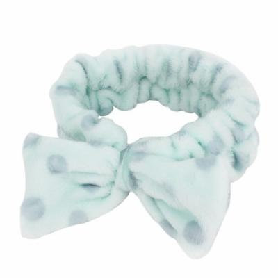 Baby Blue Dots Pattern Bowknot Shaped Elastic Hair Tie Ponytail Holder Hair Band