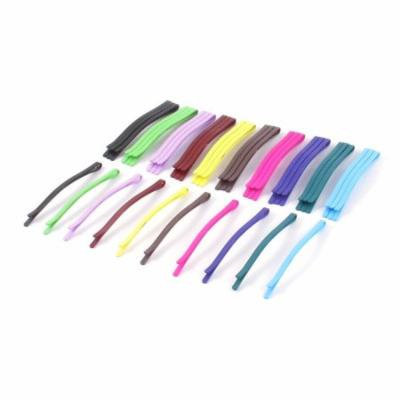 Lady Hairdressing Metal Bobby Single Prong Barrette Hair Clips Multicolor 40pcs