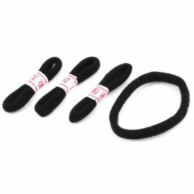 4 Pieces Stretchy Black Ponytail Holder Hair Band for Ladies