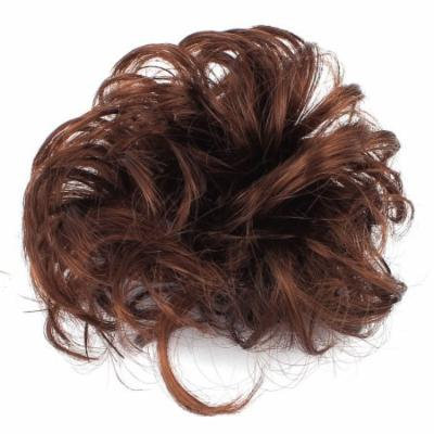 Woman Lady Ponytail Holder Bun Curly Wig Elastic Rope Hair Head Band Brown
