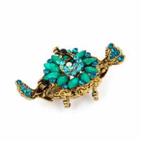 Lady Green Flower Shape Faux Crystal Accent Hair Claw Clip Clamp Decoration