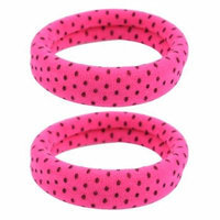 Red Nylon String Coated Elastic Hair Ties Bands Ponytail Holder 2 Pcs
