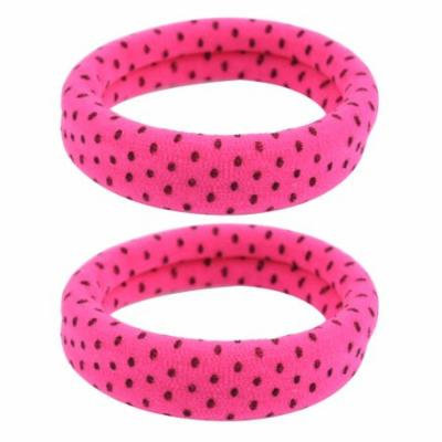 Red Nylon String Coated Elastic Hair Ties Bands Ponytail Holder 2 Pcs