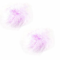 2 Pcs Elastic Plush Hair Ties Bands Ponytail Braid Holder Light Purple