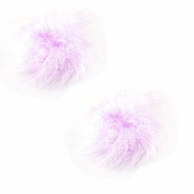 2 Pcs Elastic Plush Hair Ties Bands Ponytail Braid Holder Light Purple