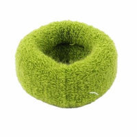 Lady Terry Elastic Ponytail Holder Hair Band Ties Rope Scrunchie Green 2 Pcs