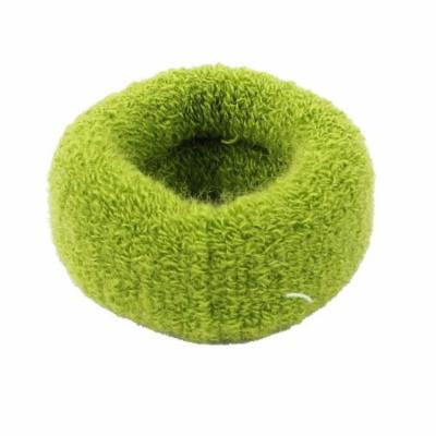 Lady Terry Elastic Ponytail Holder Hair Band Ties Rope Scrunchie Green 2 Pcs