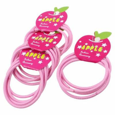 16 Pcs Elastic Pink Ellipse Bead Ponytail Holder Hair Bands