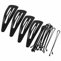 Black Metal Hairpin Clips Clamps Bobby Pins Bow Prong 16 Pcs for Women