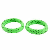 Green Nylon String Coated Elastic Hair Ties Bands Ponytail Holder 2 Pcs