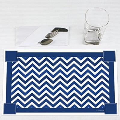 Chevron Navy - Party Placemats - Set of 12