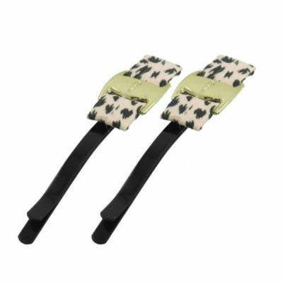 2 Pieces Beige Dogtooth Prints Bowtie Detailing Hair Pins Hair Clips for Ladies