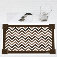 Chevron Brown - Party Placemats - Set of 12