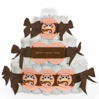 Baby Diaper Cake - Owl Girl - 3 Tier