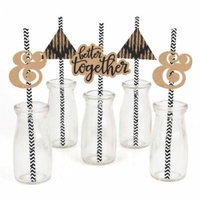 Better Together - Wedding Straw Decor with Paper Straws - Set of 24
