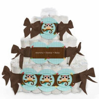 Baby Diaper Cake - Owl - 3 Tier