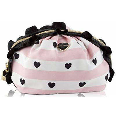 Betsey Johnson Women's Mini Ruffle Cosmetic Bag, Blush