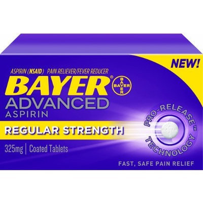 Bayer Advanced Aspirin Regular Strength, 325mg, 24 Coated Tablets, (Pack of 2)