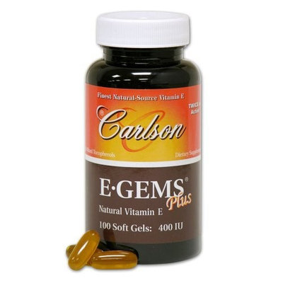 Carlson Labs E-Gems Plus Natural Vitamin E, 400 IU, 100 Softgels