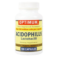 Optimum Acidophilus Lactobacilli Capsules, 100 Count (Pack of 2)