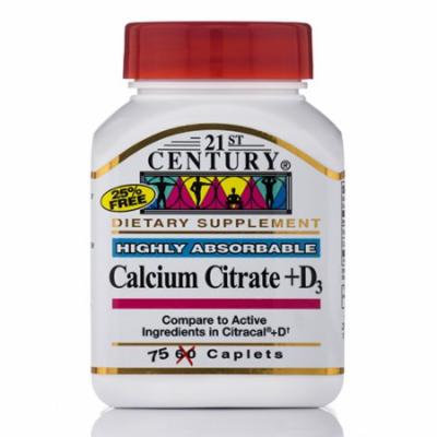 Calcium Citrate plus D - 75 Caplets by 21st Century