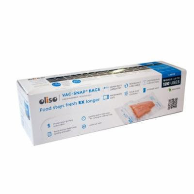 Oliso Vacuum Sealing Bags Gallon Size 10 Count, Reusable & Reclosable - BPA Free