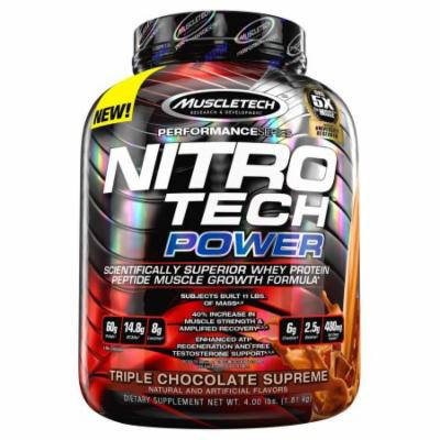 MuscleTech Nitro Tech Power, Triple Chocolate Supreme, 4 lbs
