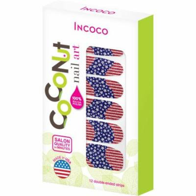 Coconut Nail Art by Incoco Nail Polish Strips, Star-Spangled, 12 count
