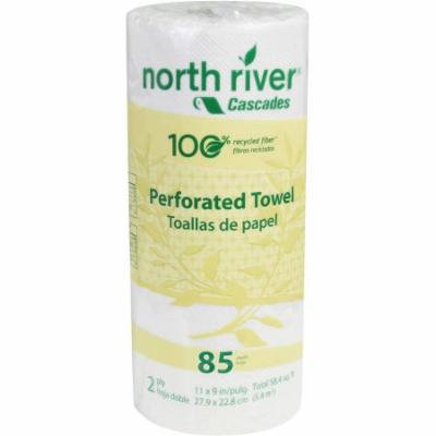 Cascades North River 2-Ply Perforated Roll Towels, 85 sheets, 30 rolls