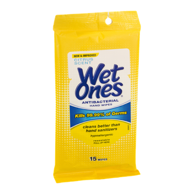 Wet Ones Antibacterial Hand Wipes - 15 CT