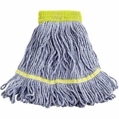 Boardwalk Super Loop Wet Cotton/Synthetic Mop Heads, Small, Blue, 12 count
