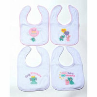 Girls Threaded Icon Bibs, Pack of 4