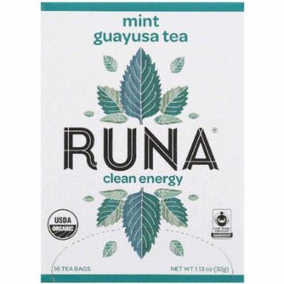 Runa Mint Guayusa Tea Bags, 16 count, 1.13 oz, (Pack of 12)