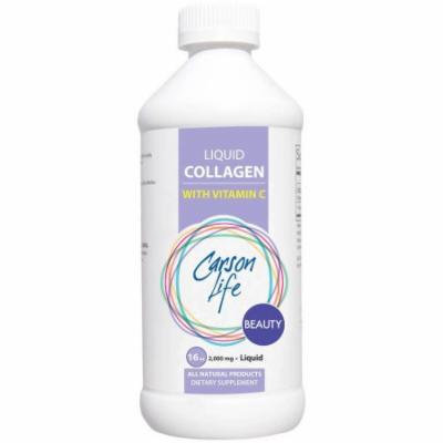 Carson Life Beauty Collagen with Vitamin C Dietary Supplement Liquid, 2,000mg, 16 oz