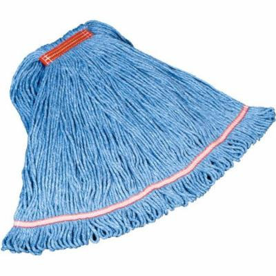 Rubbermaid Commercial Swinger Loop Cotton/Synthetic Shrinkless Large Blue Mop Heads, 6 count